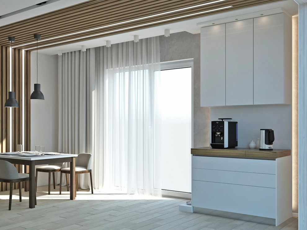 Кухня и гостиная в загородный дом