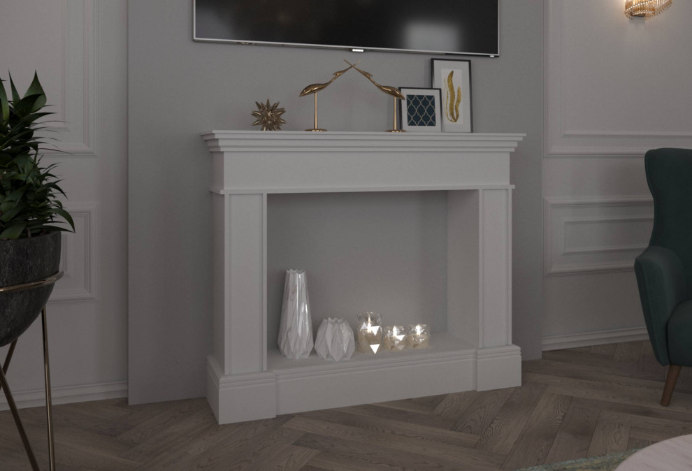 Кухня и гостинная в стиле неоклассика