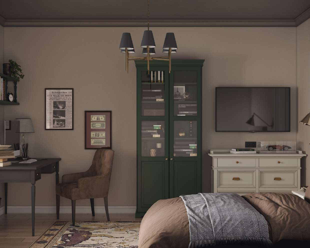 интерьер в стиле неоклассика с элементами минимализма.