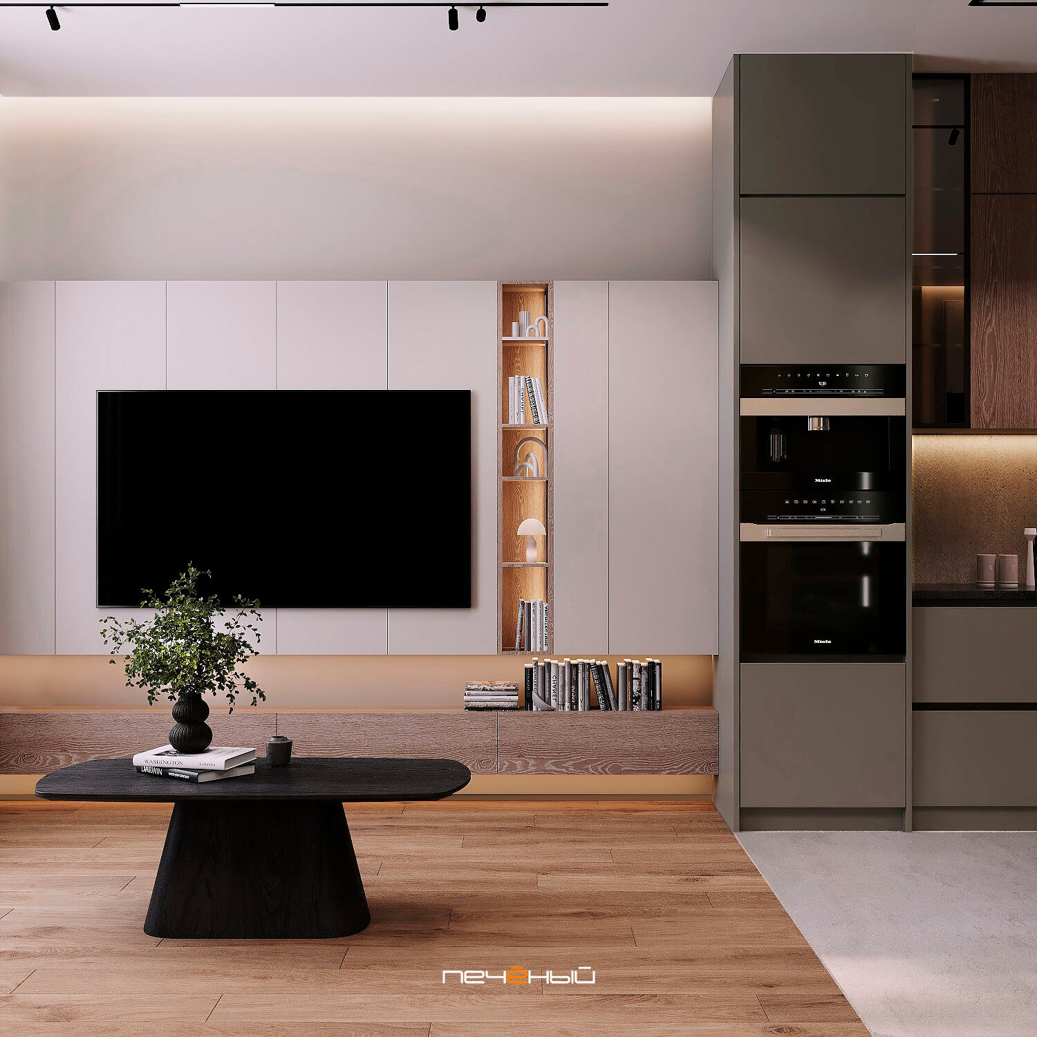 2024 Дизайн 4-комн. квартиры 89 м² в современном стиле, Москва, ЖК Holland Park