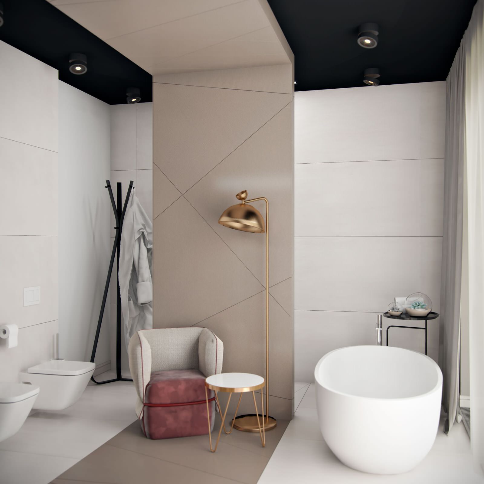 Спальня с видом на город