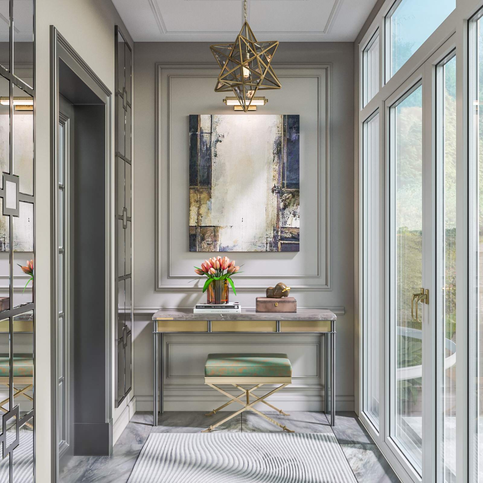 Дизайн коттеджа в неоклассическом стиле 260 кв.м. (2018 год)