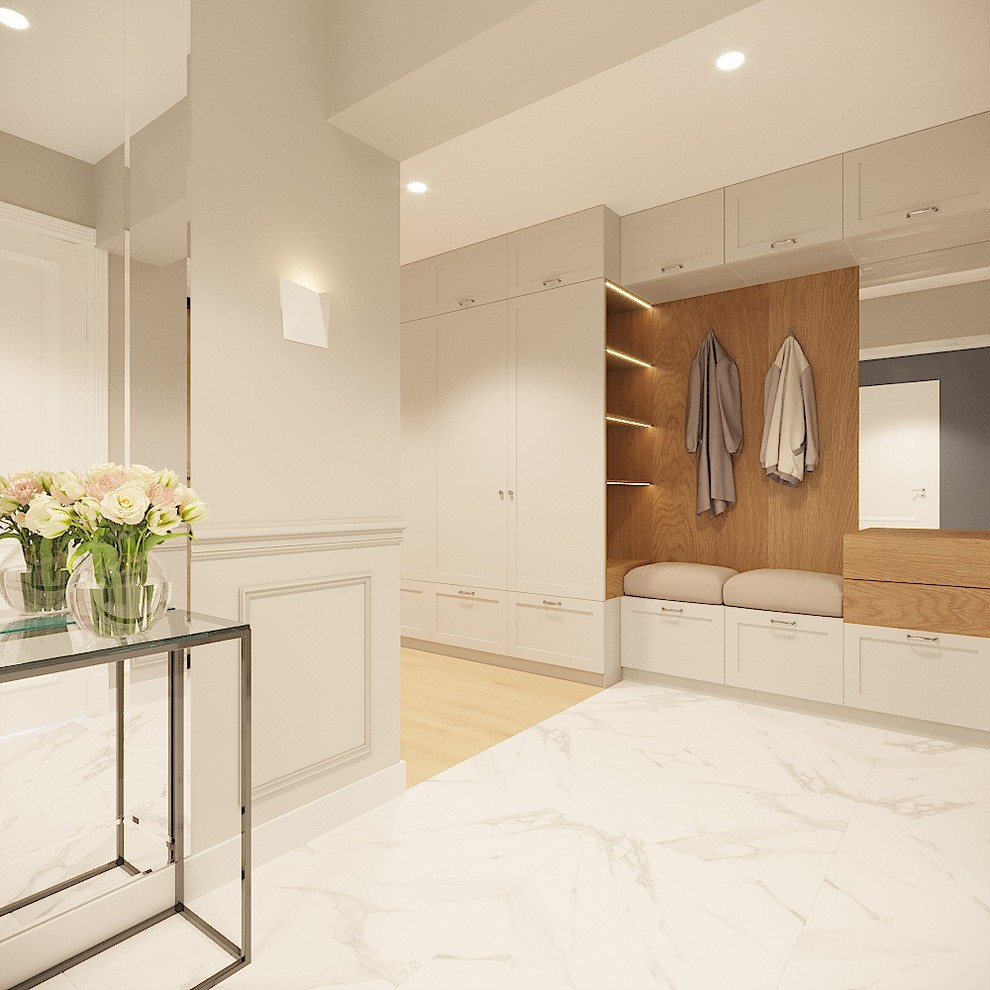 Кухня в современной классике в серых тонах