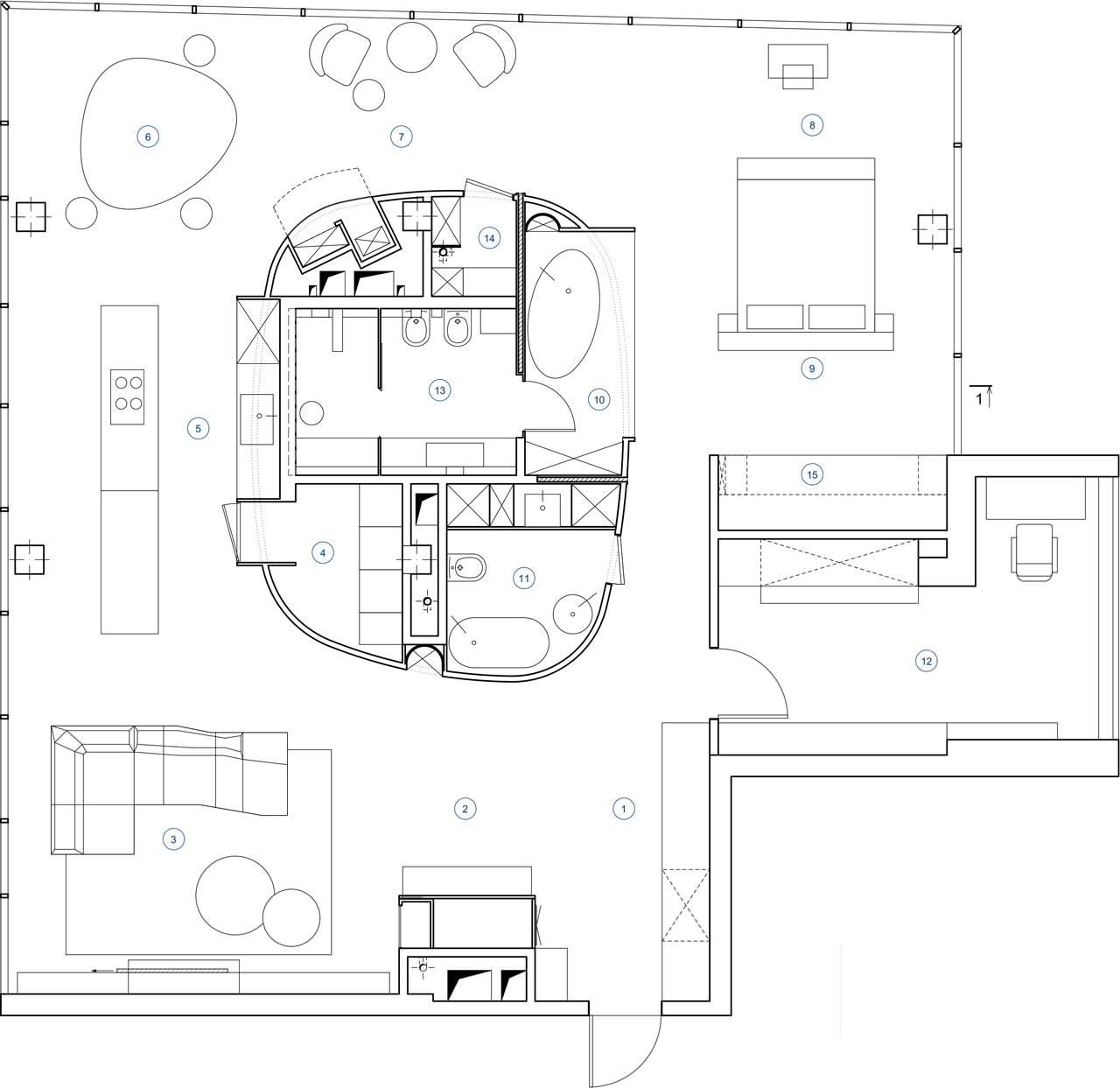 Houzz тур: Квартира с фарфоровым «ядром»