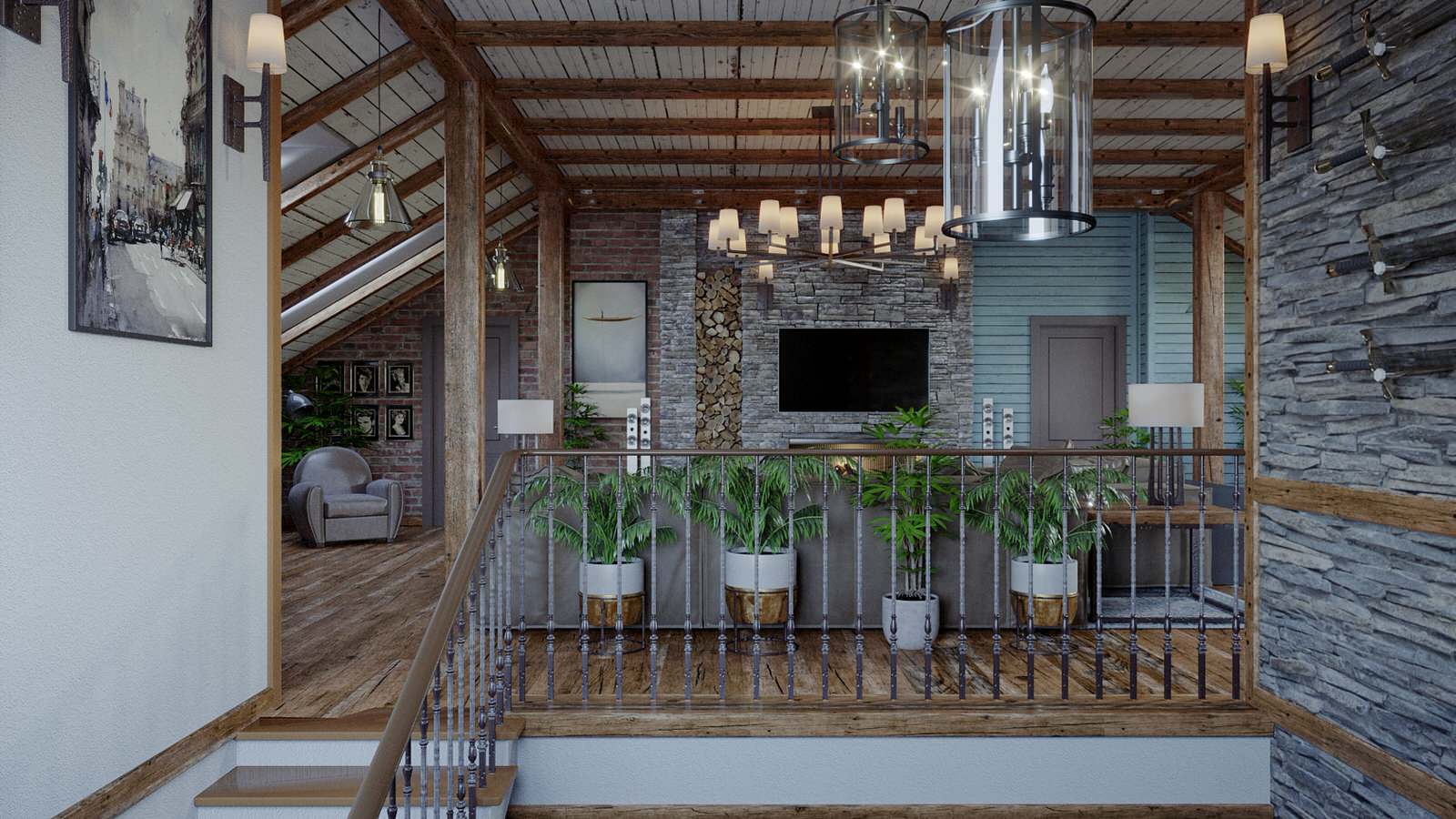 Мансардный этаж над гаражом.