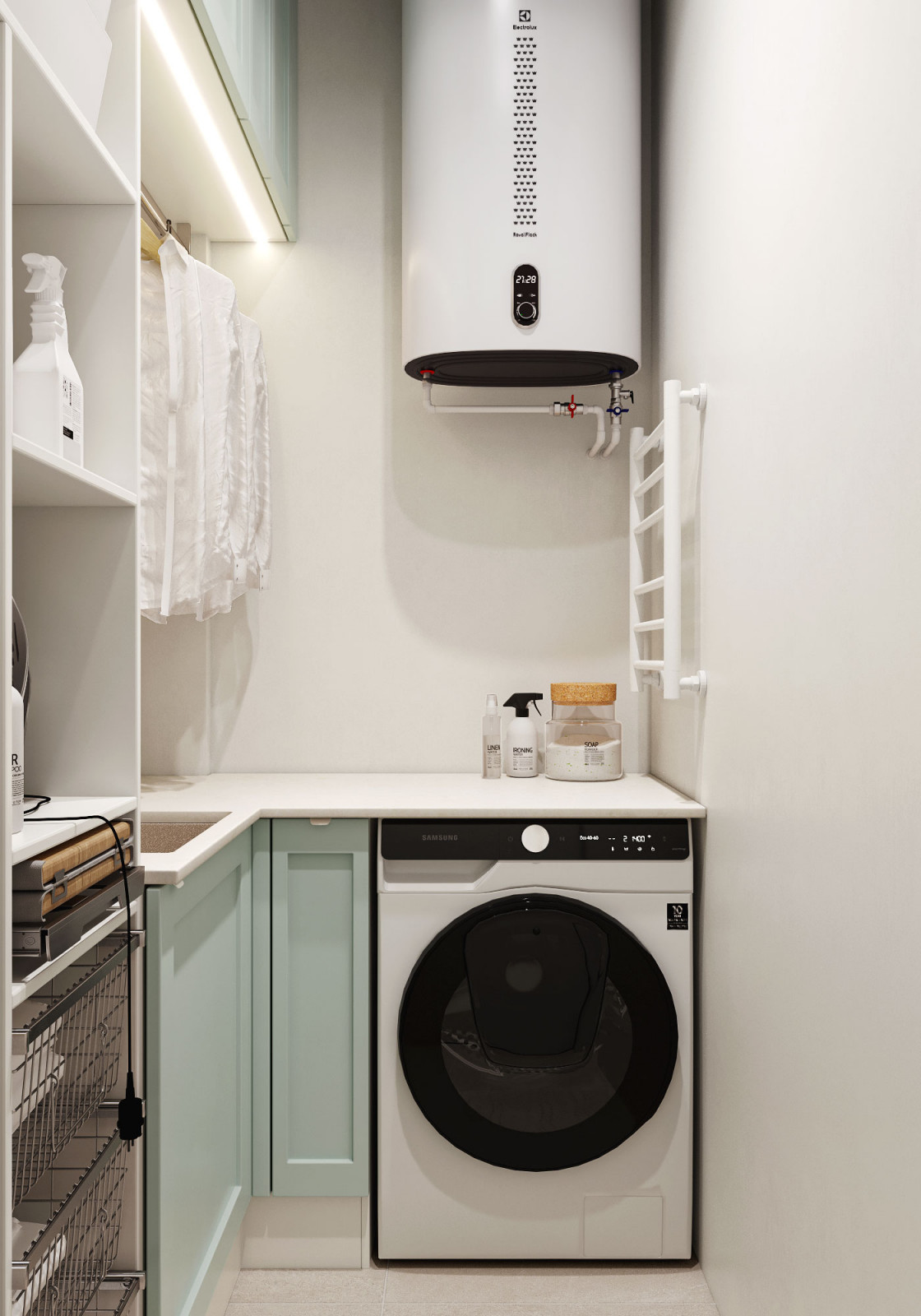 Обложка проекта: Удобная постирочная для большой семьи