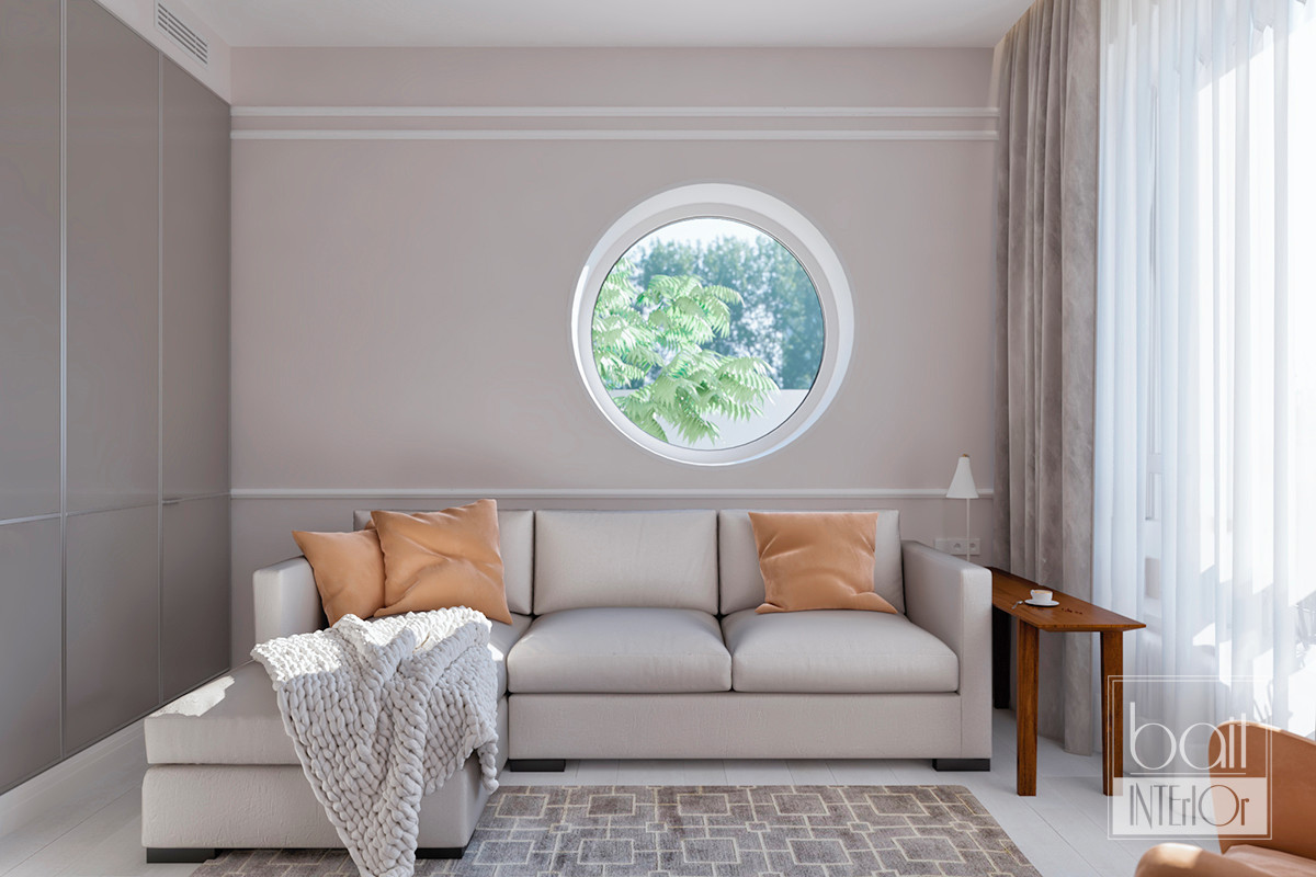 Обложка проекта: Гостевая комната с круглым окном