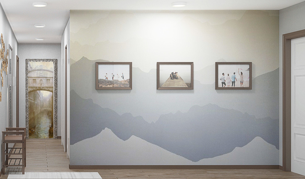 Картира в холодных оттенках с элементами неоклассики