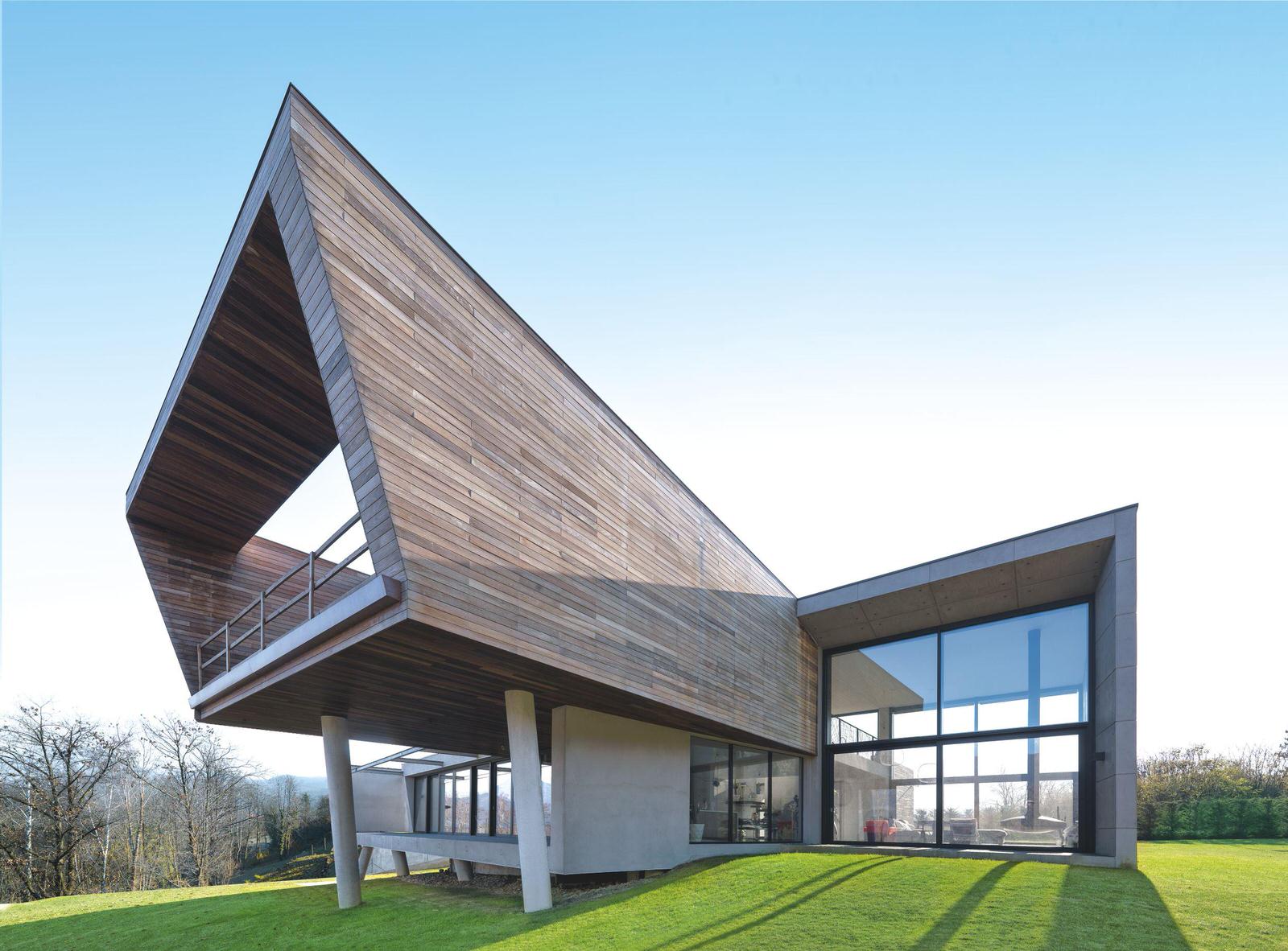 Обложка проекта: Коттедж с ленточным остеклением ( от нашего партнёра SCHUECO)