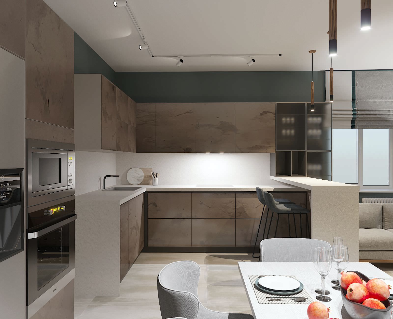 Современная гостинная с Камином