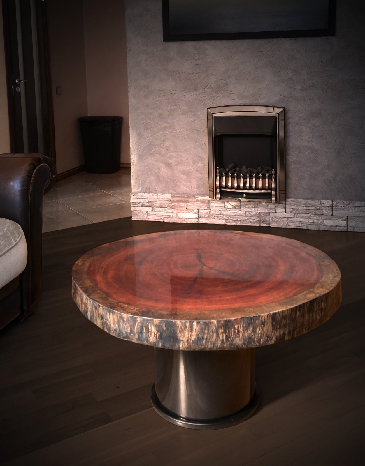 Кофейный стол ИНГЛИЯ, красного дерева бубинга