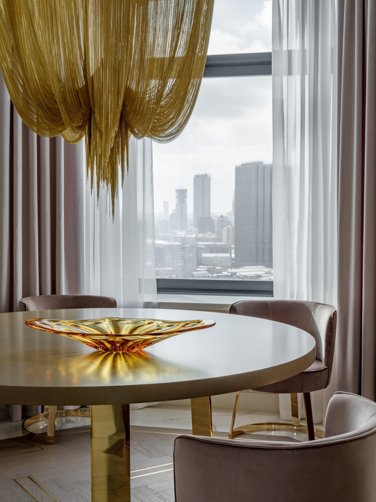 Люкс интерьер столовая в Квартире 160 кв. м. в стиле Неоклассика