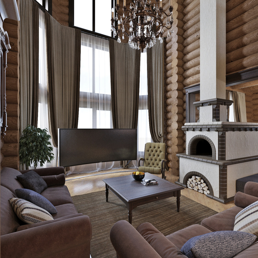 Интерьер загородного деревянного дома