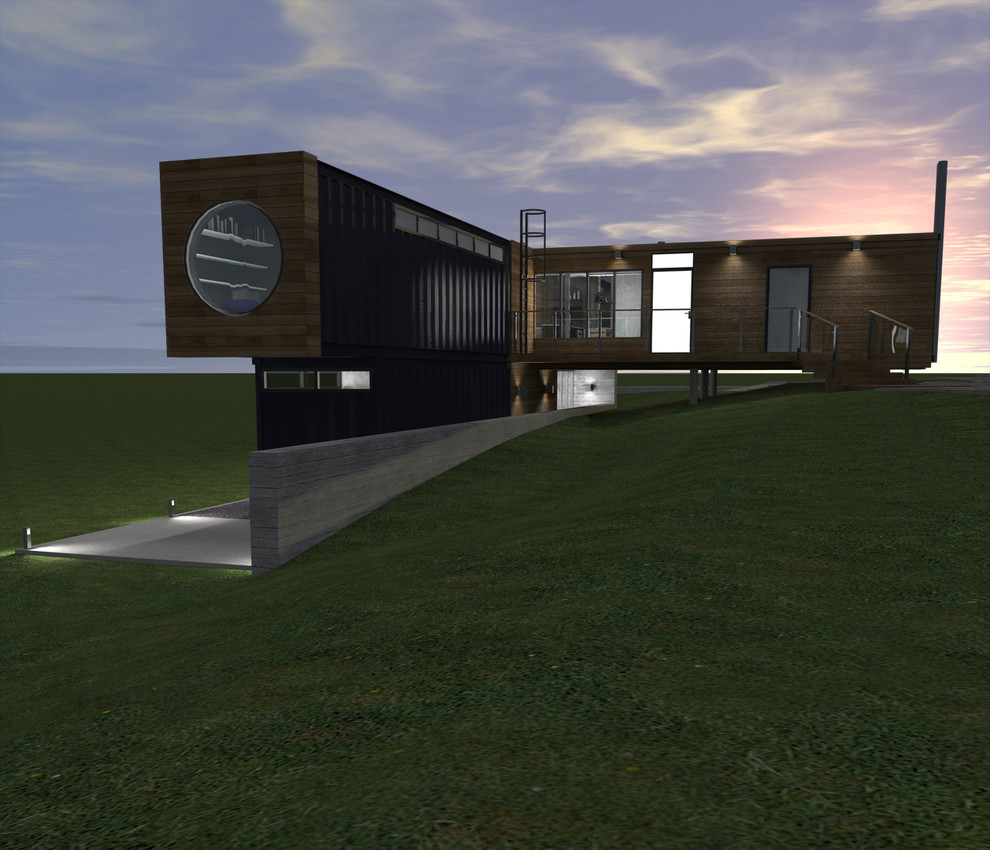 Дом из четырех 40-ft HC морских контейнеров. Интерьер