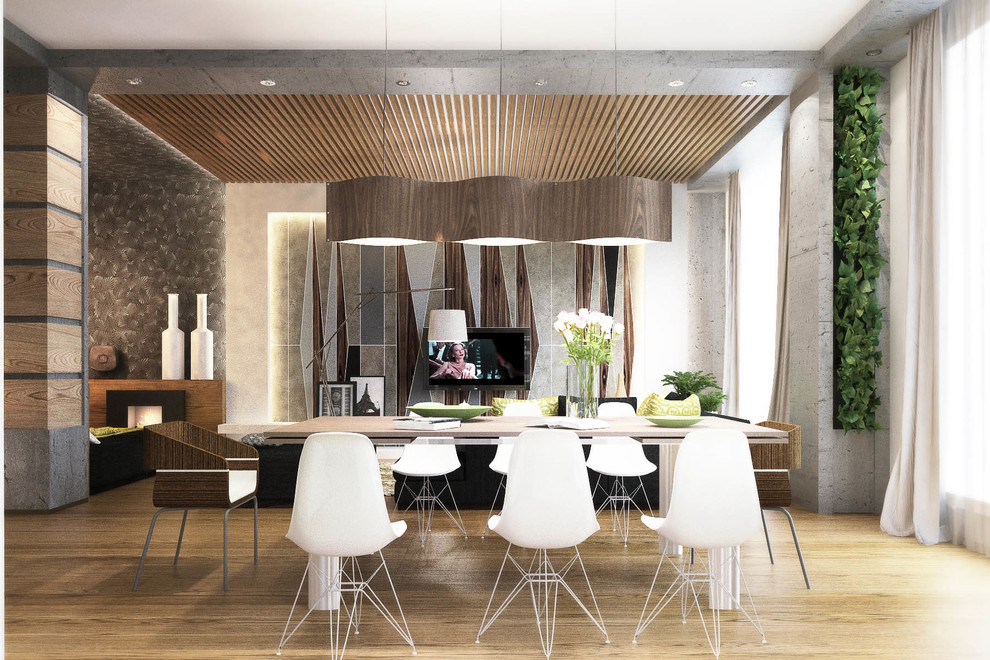 Лофт с камином.