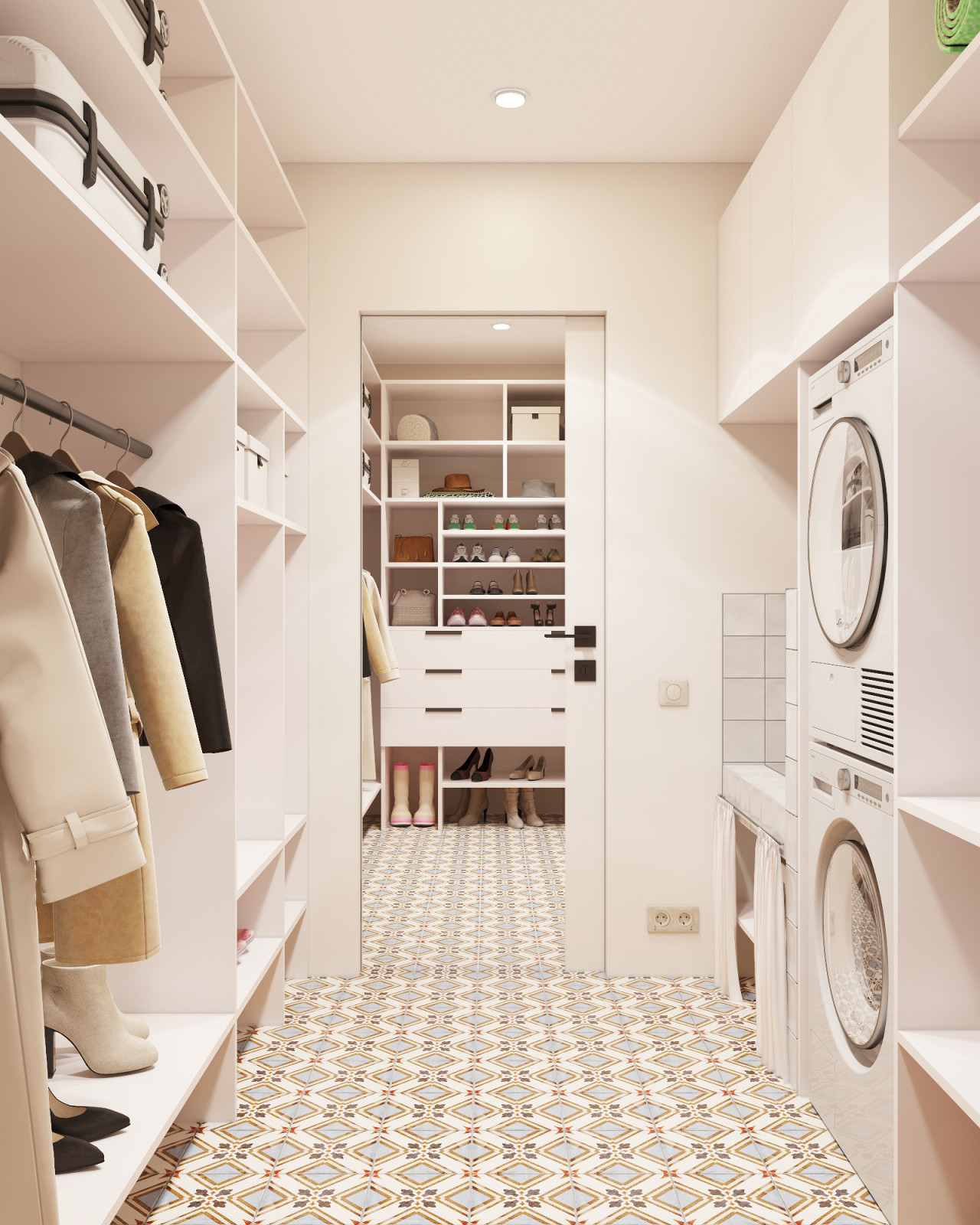 Дизайн проект квартиры с элементами стиля mid-century modern.