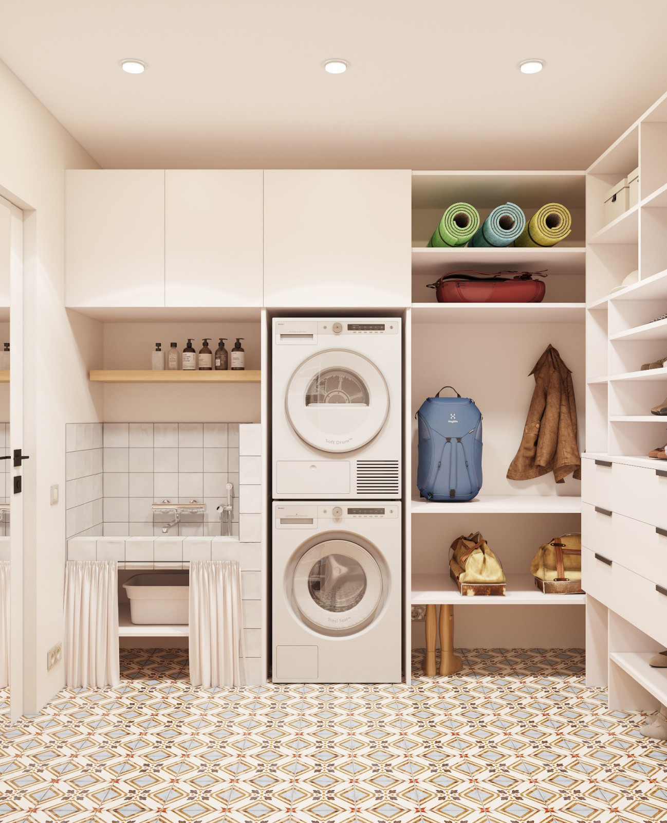 Дизайн проект квартиры с элементами стиля mid-century modern.