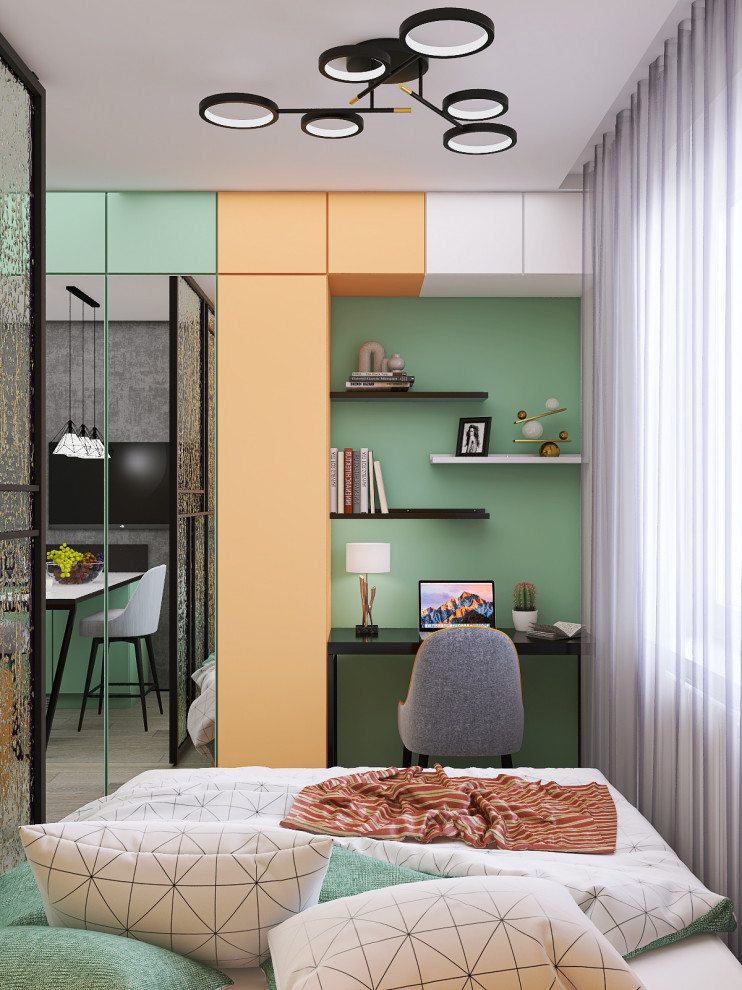 Яркая студия 25 кв.м. для девушки студентки