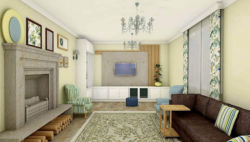 Обложка проекта: Кухня-гостиная в прованском стиле