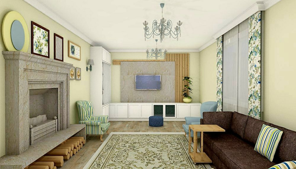 Обложка проекта: Кухня-гостиная в прованском стиле