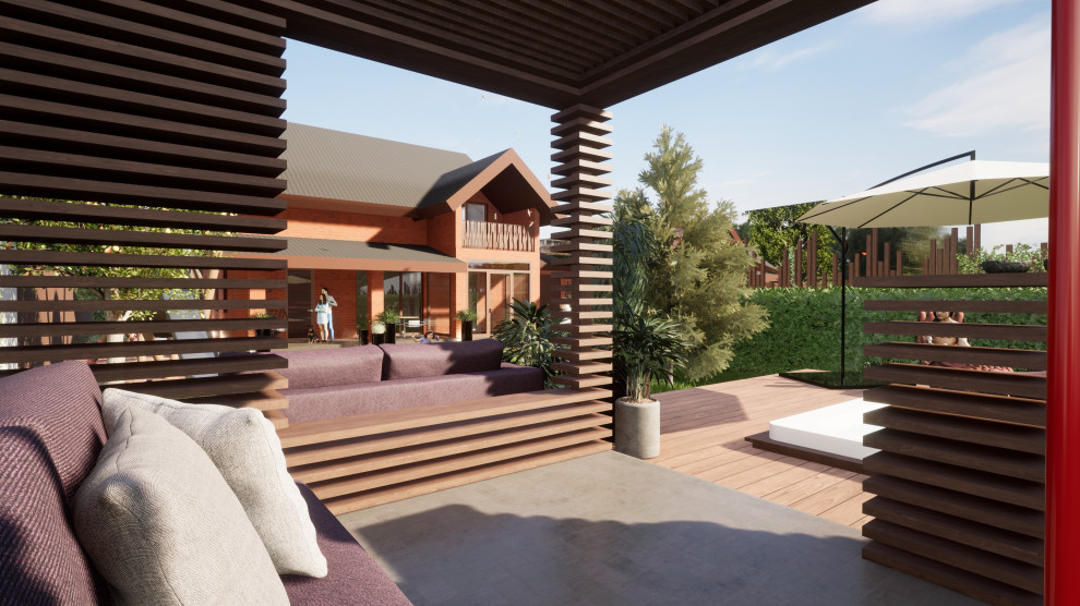 Коттедж ЖСК Горелый Хутор, Ландшафтный дизайн участка 6 соток