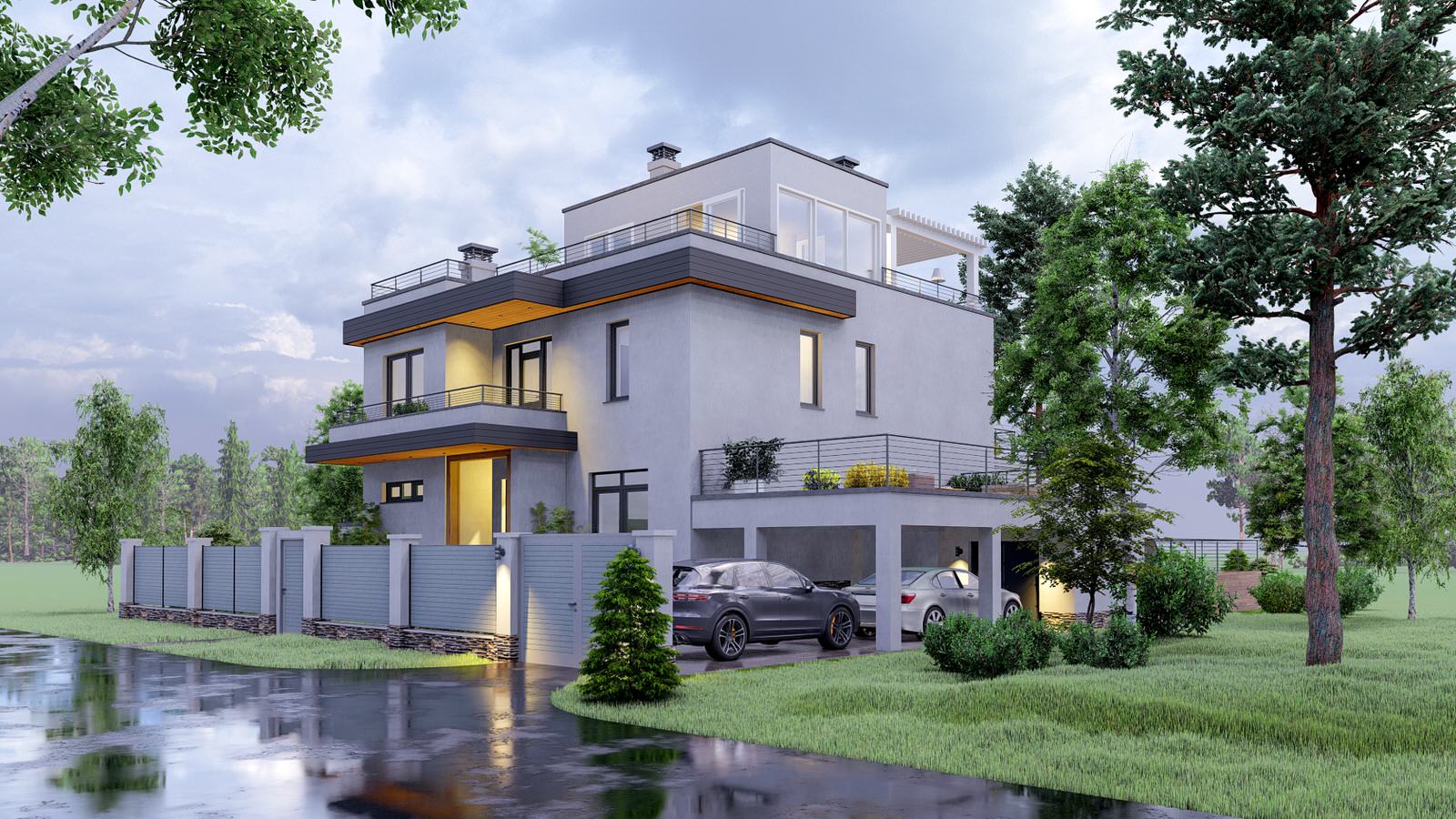 Современный загородный дом