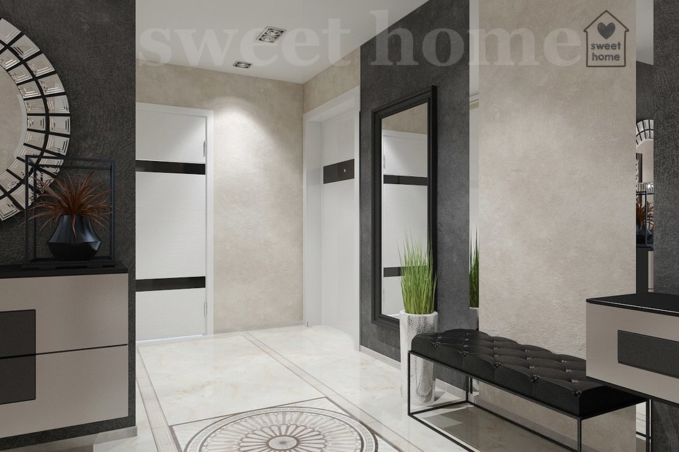 минимализм, две совмещенные квартиры