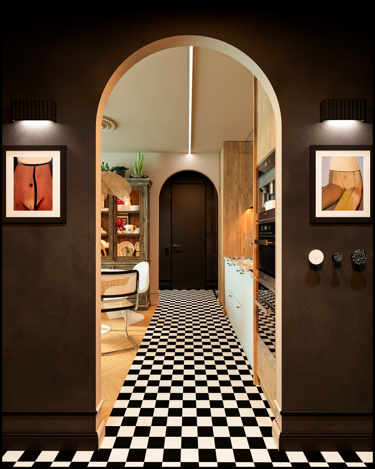 Необычная яркая современная классика на 60 м2 в квартире от ПИК