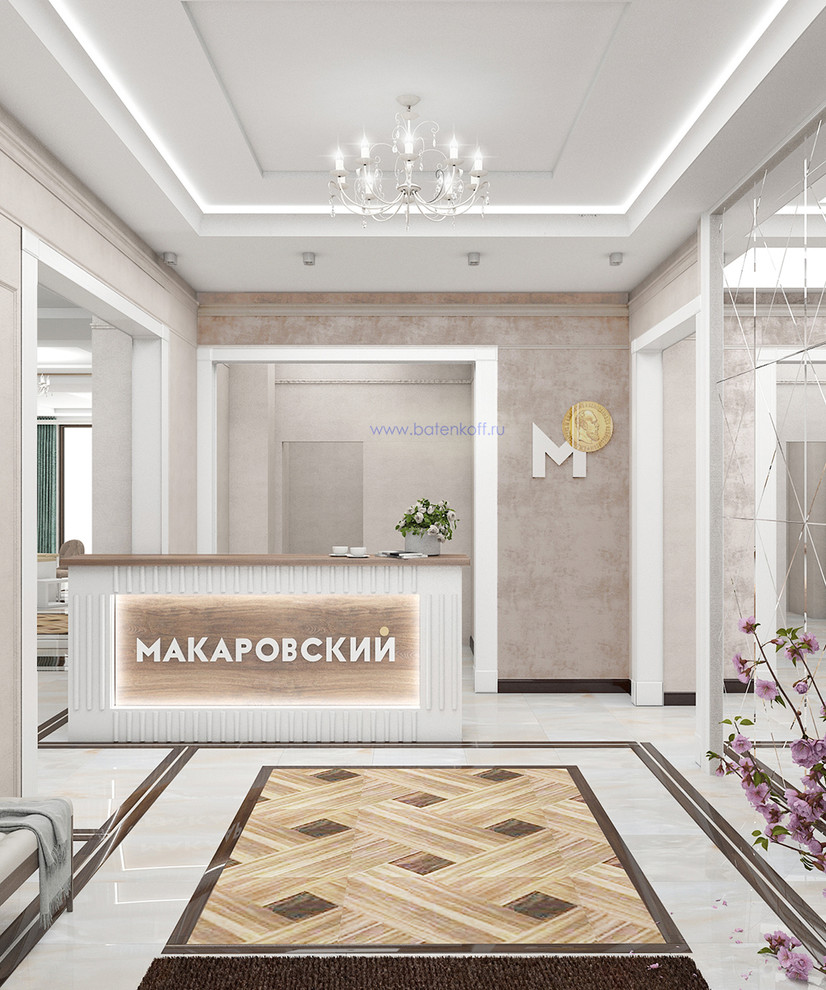 Дизайн-проект интерьеров офиса продаж в ЖК "Макаровский квартал"