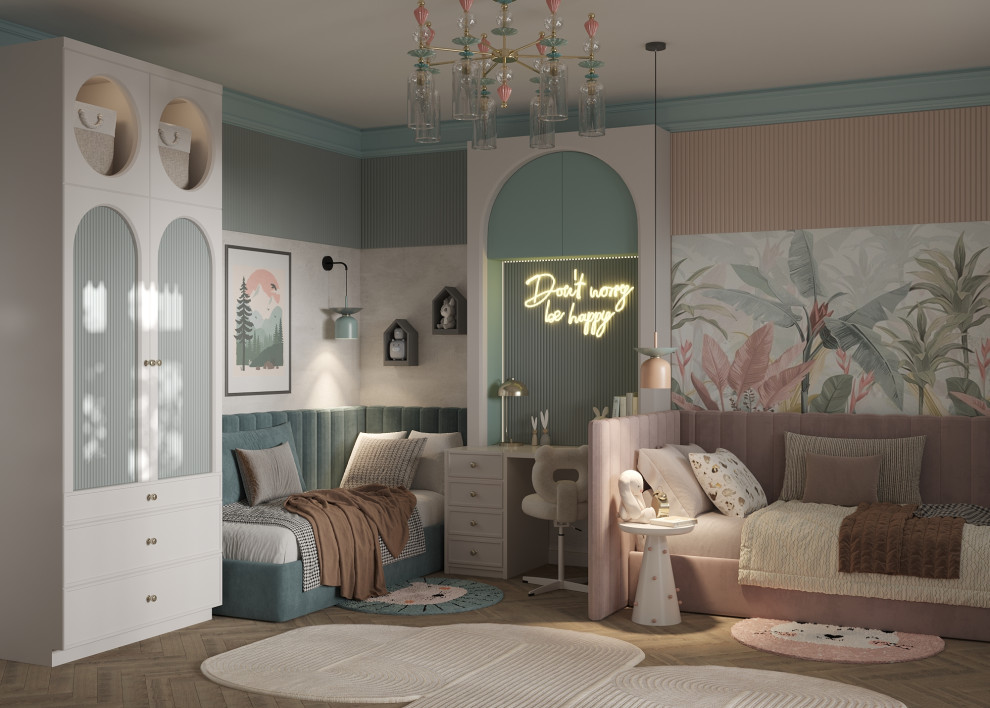 Обложка проекта: Проект детской комнаты для двух разнополых детей 19 кв.м.