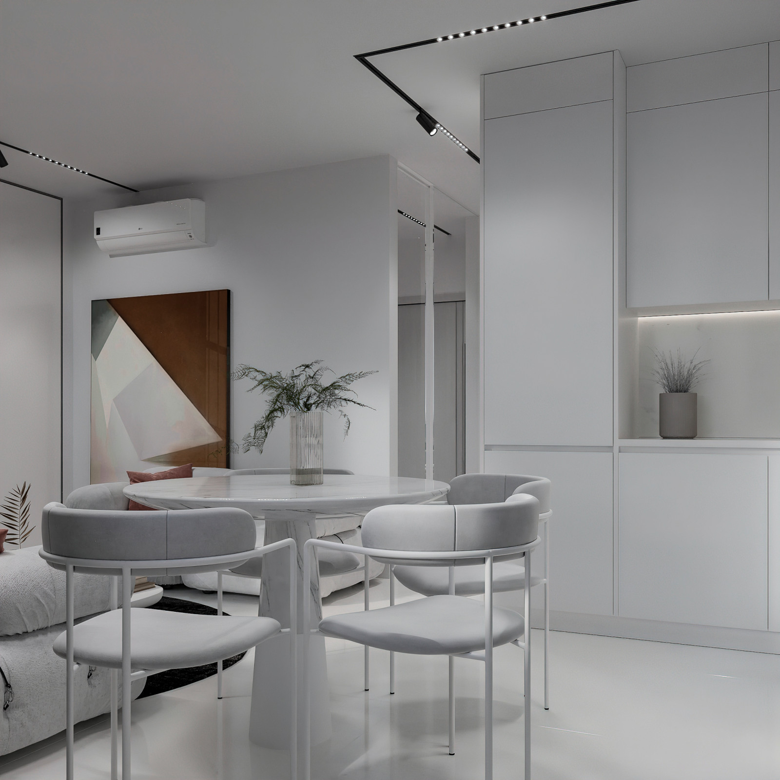 Гостиная в квартире 50 кв.м., Березовая Аллея