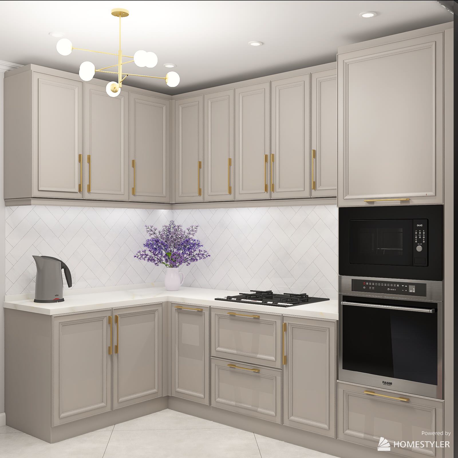 Кухня в современном стиле с элементами ар-деко