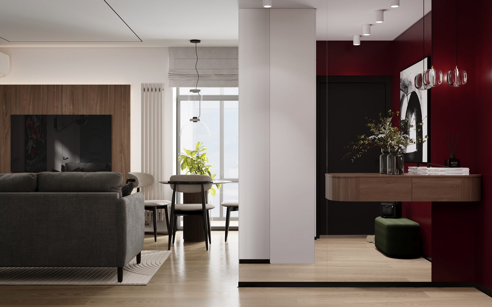 Стильный интерьер квартиры для семьи из трех человек