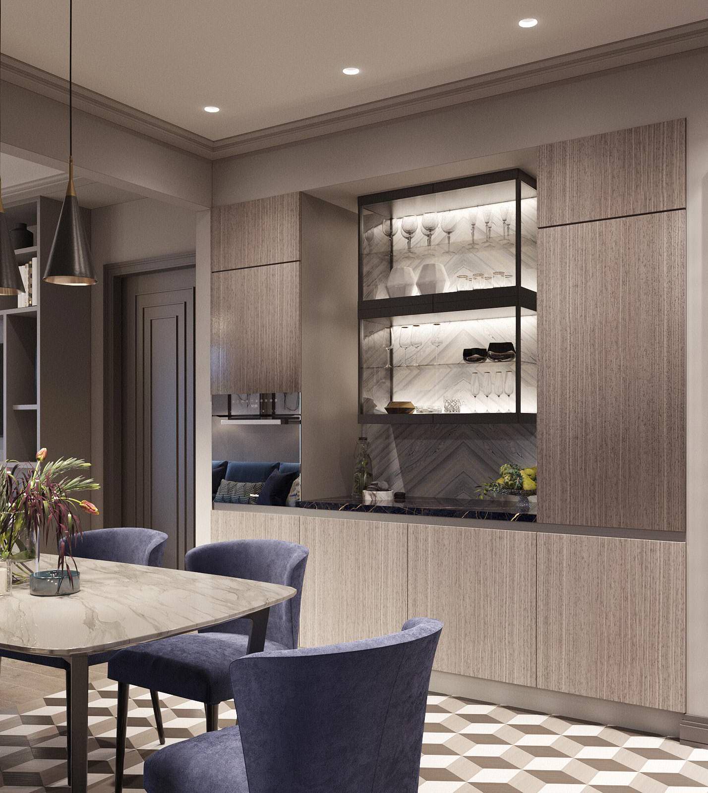 Дизайн трехкомнатной квартиры  в ЖК «Чемпион-парк»