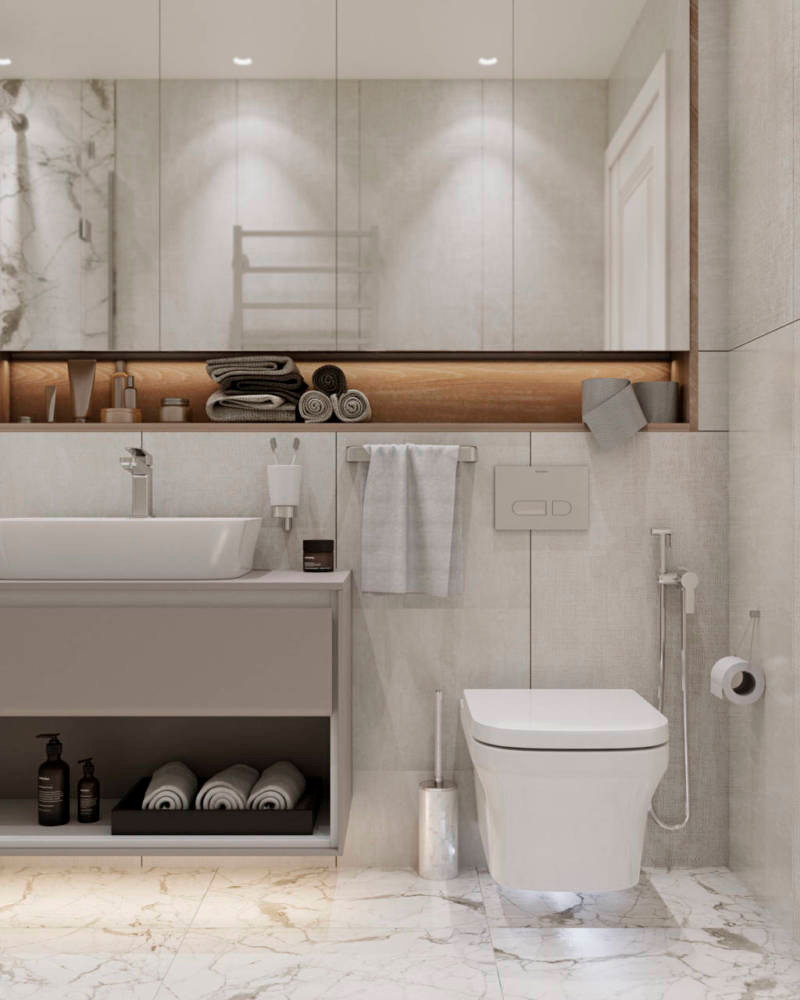 Gray-pink interior. Apartment in St. Petersburg in the neoclassical style