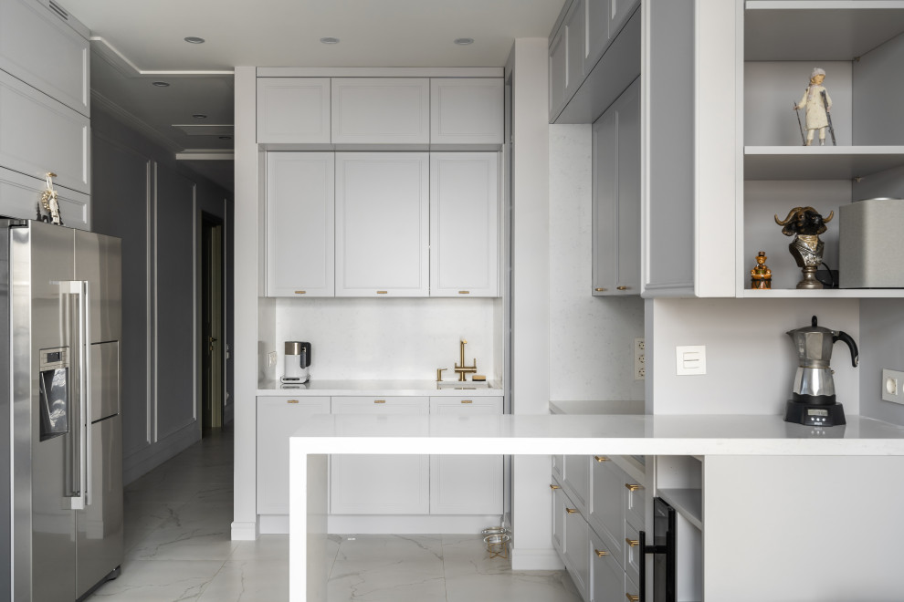 Кухня под цвет стен