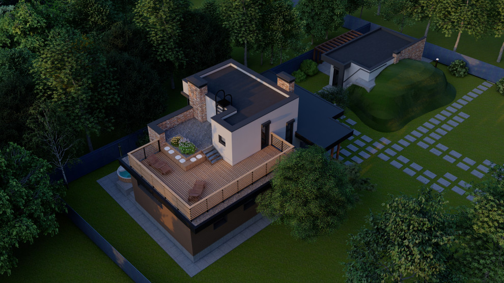 Вид с птичьего полёта. Вечер.