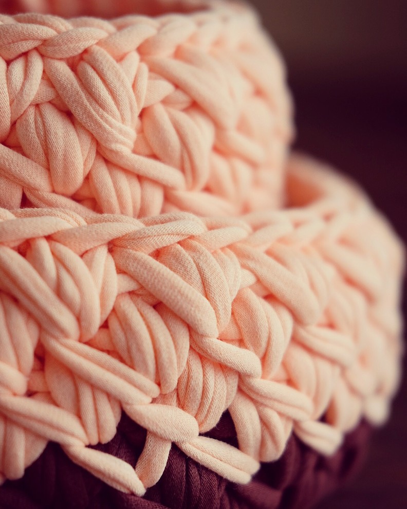 Вязаные корзинки