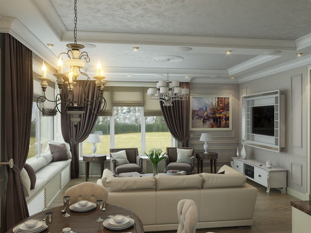 Дизайн интерьера частного коттеджа в г. Щелково