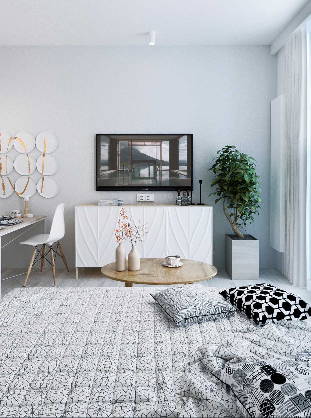 Номер SMART в скандинавском стиле в апарт-отеле PRIME RESIDENCE