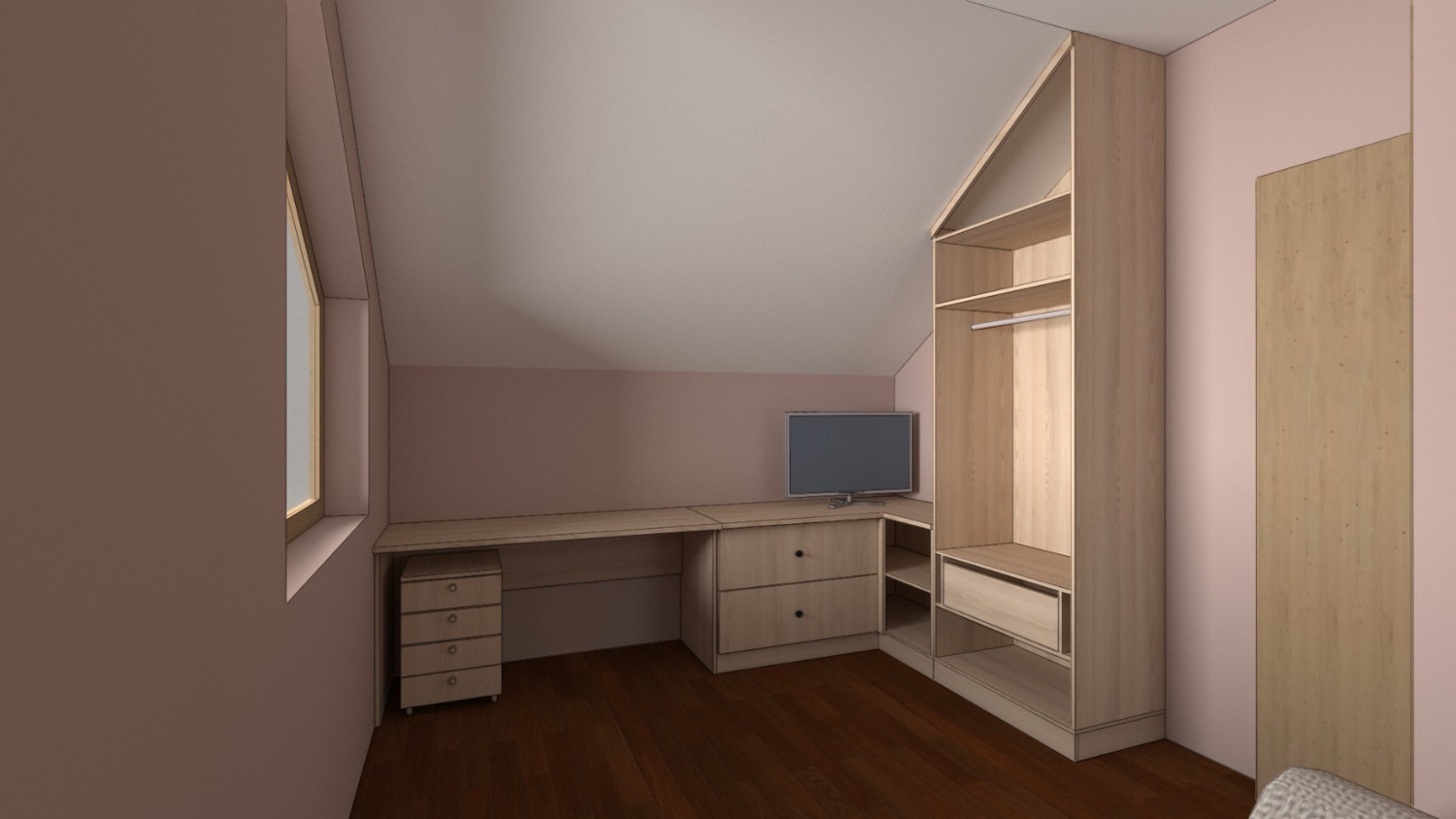 Шкаф и стол визуализация