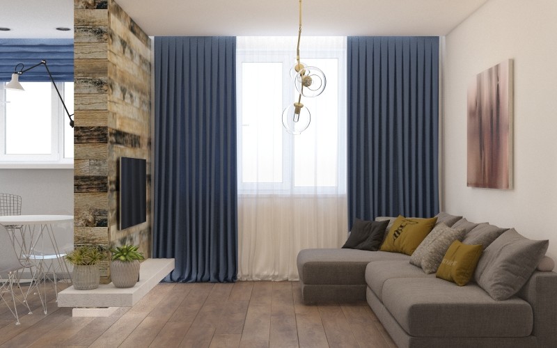 Дизайн квартиры студии 44 квадратных метра