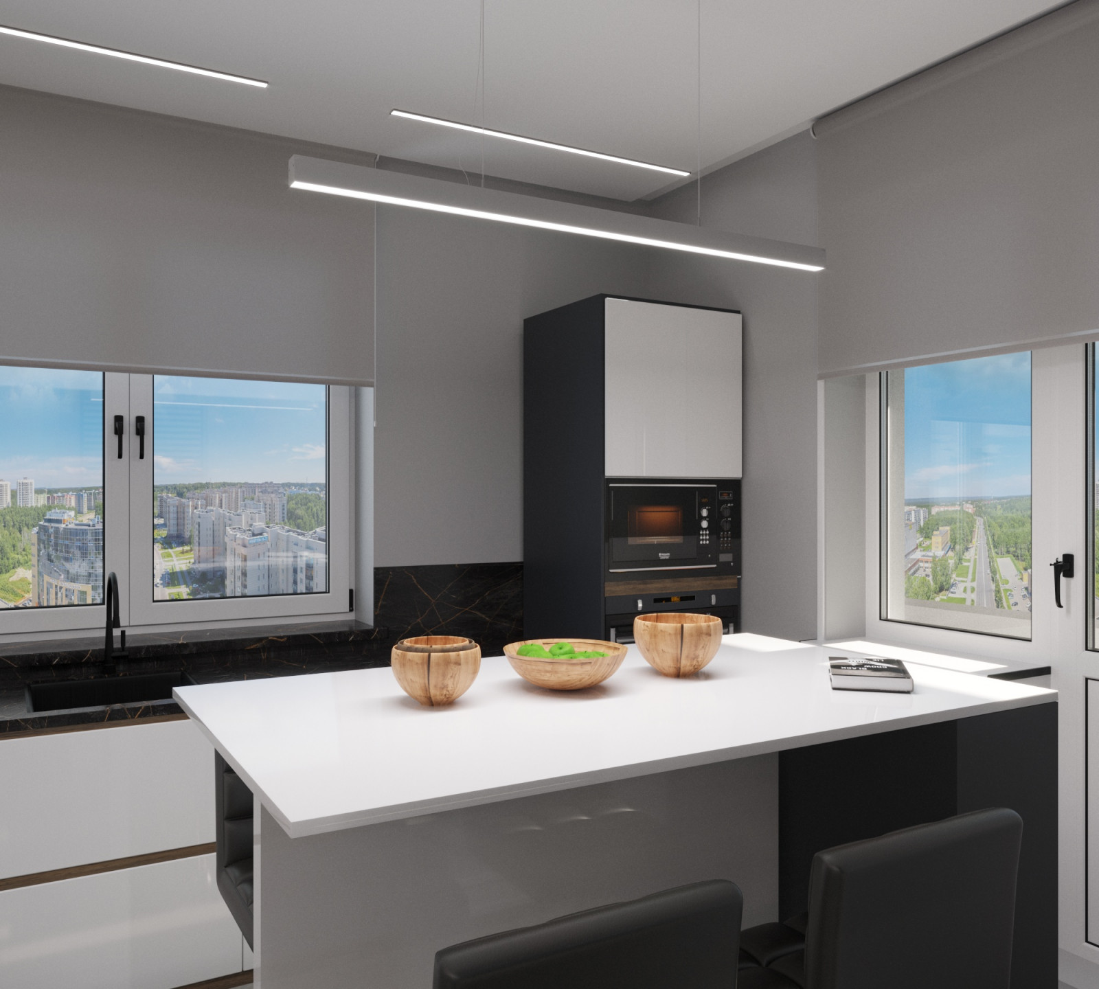 Black and white apartment