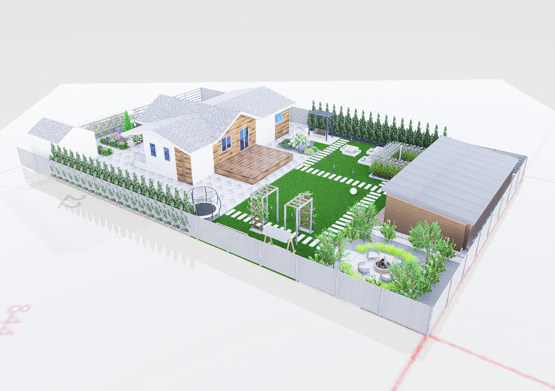 Дизайн участка 6 соток в современном стиле