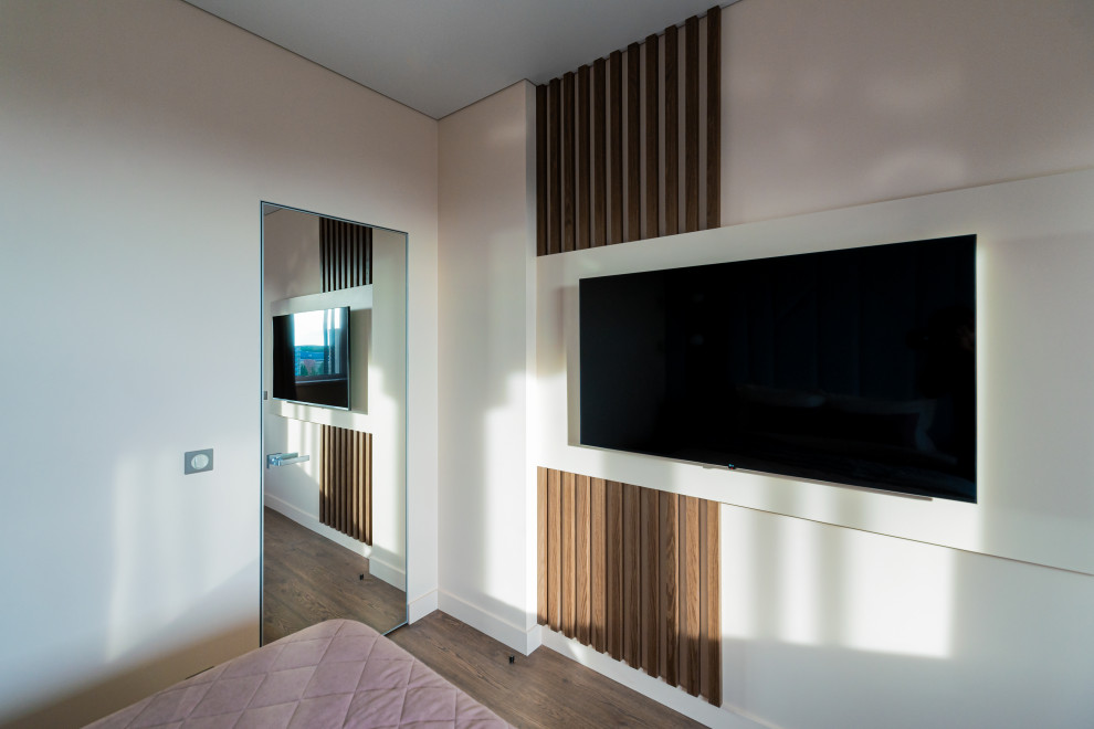 Фотография спальни, оформление ТВ