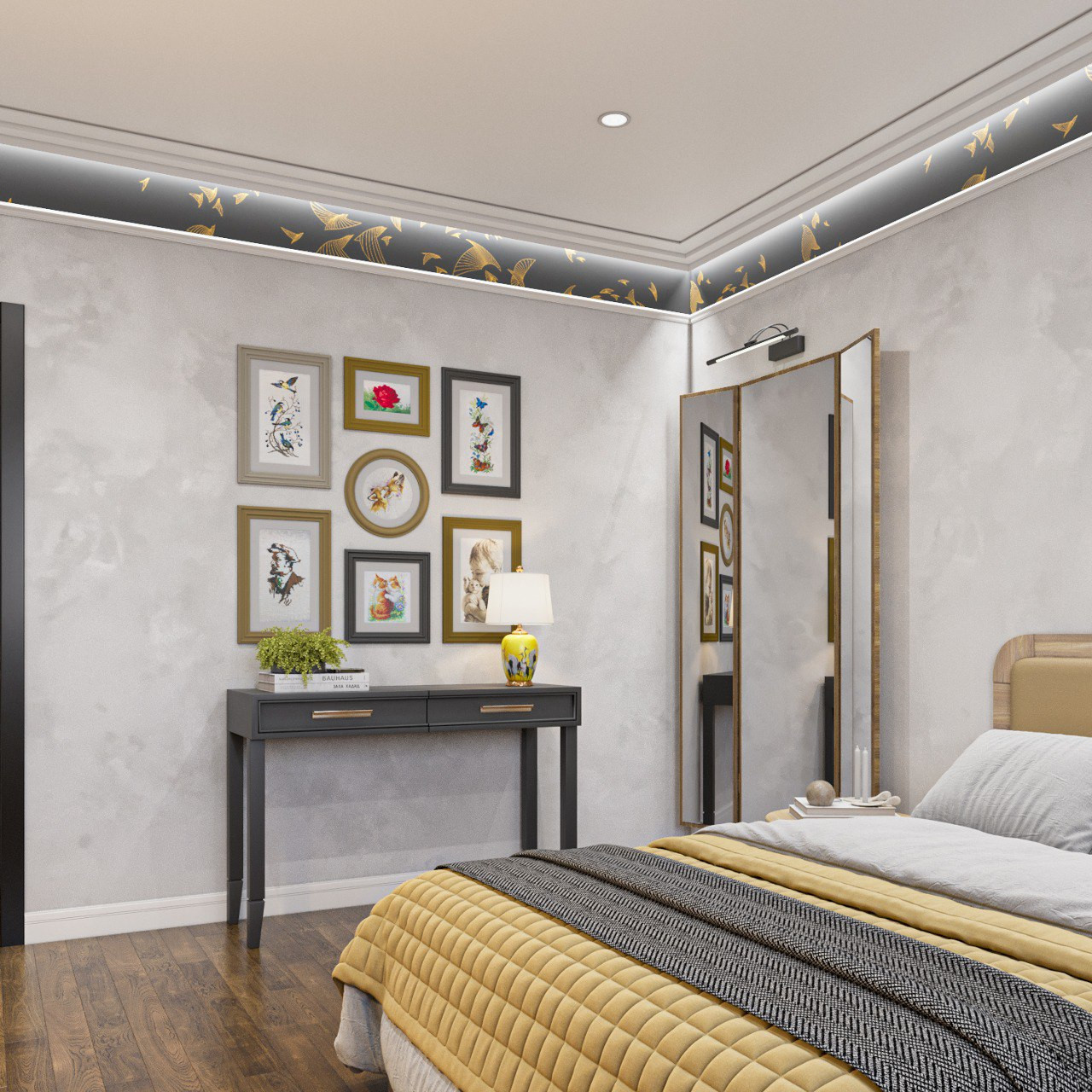 Обложка проекта: Спальня с деталями востока