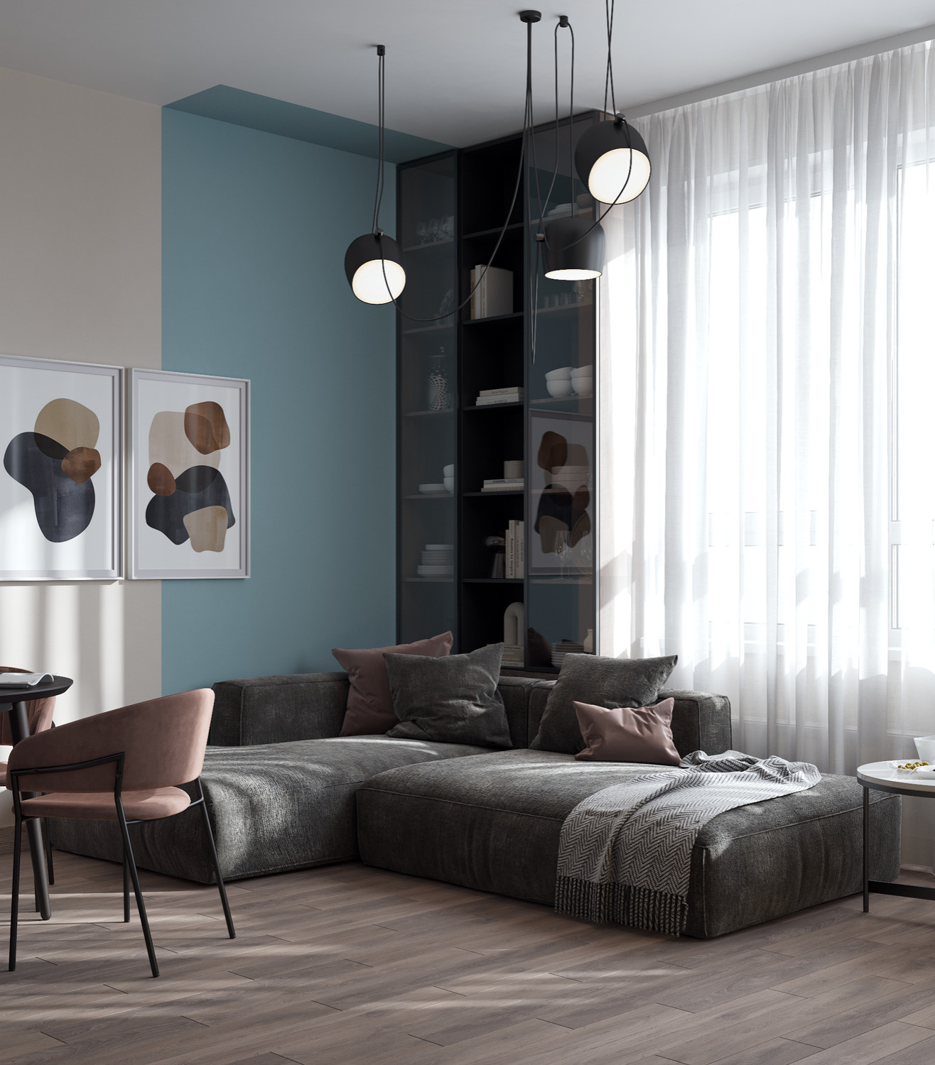 визуализация трехкомнатной квартиры ЖК Варшавская Life