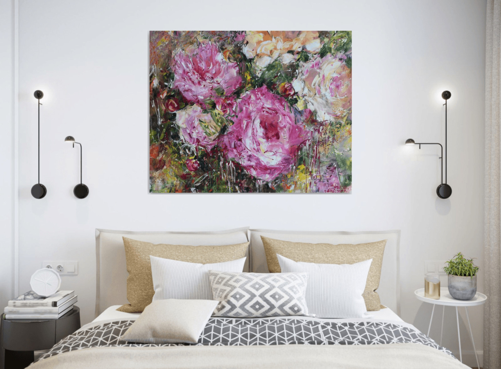 Спальня - Дизайн интерьера - Картины художницы Дианы Маливани (1)