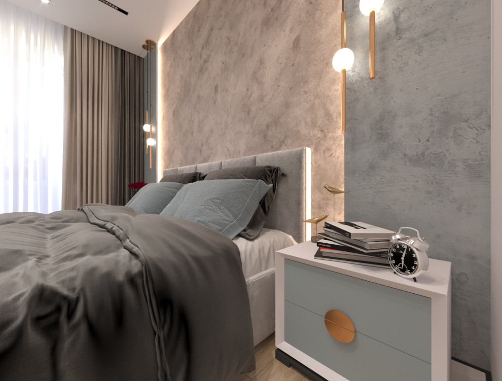 Дизайн-проект интерьера двухкомнатной квартиры в стиле Контемпорари.