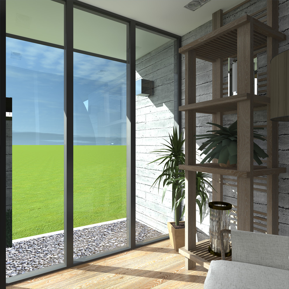 Дом из четырех 40-ft HC морских контейнеров. Интерьер